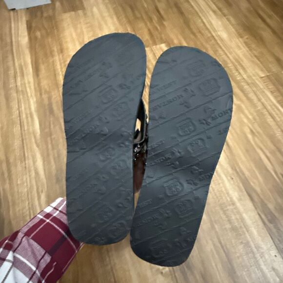 Montana West Tooled Pink Zebra Embellished Wedge Thong Size 10 - Picture 4 of 5